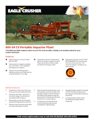 Инсталации (заводи) за рециклиране на чакъл Eagle Crusher 400-04 CV