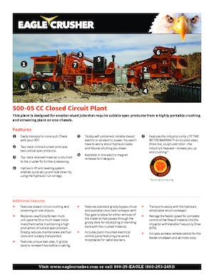 Инсталации (заводи) за рециклиране на чакъл Eagle Crusher 500-05 CC