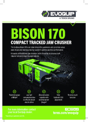 Инсталации (заводи) за рециклиране на чакъл EvoQuip Bison 170