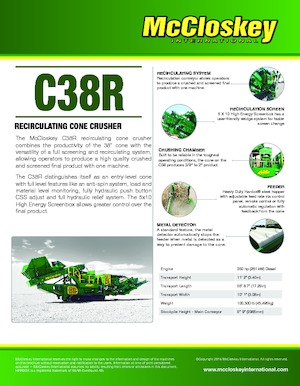 Инсталации (заводи) за рециклиране на чакъл McCloskey C38R