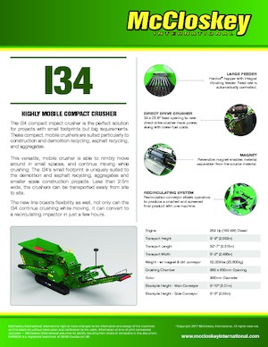 Инсталации (заводи) за рециклиране на чакъл McCloskey I34R