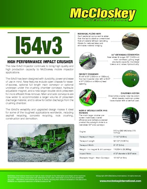 Инсталации (заводи) за рециклиране на чакъл McCloskey I54v3