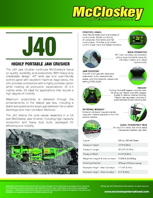 Инсталации (заводи) за рециклиране на чакъл McCloskey J40