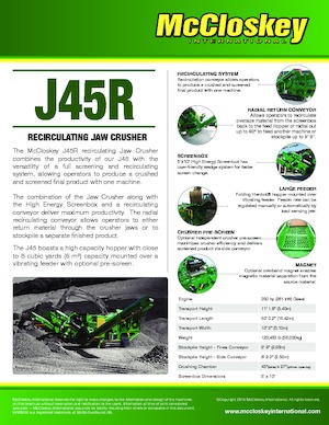 Инсталации (заводи) за рециклиране на чакъл McCloskey J45R