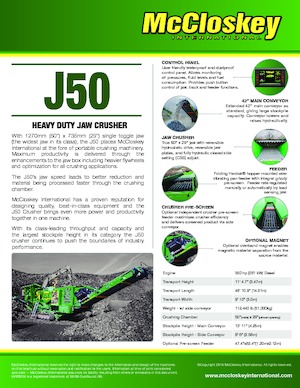 Инсталации (заводи) за рециклиране на чакъл McCloskey J50