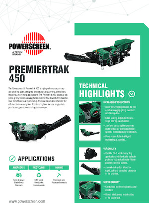 Инсталации (заводи) за рециклиране на чакъл Powerscreen Premiertrak 450
