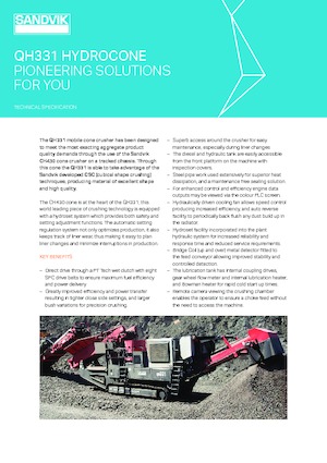 Инсталации (заводи) за рециклиране на чакъл Sandvik QH 331