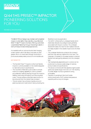 Инсталации (заводи) за рециклиране на чакъл Sandvik QI441 HS