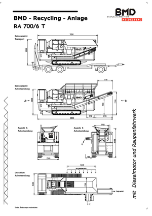 Инсталации (заводи) за рециклиране на чакъл BMD RA 700/6 T 