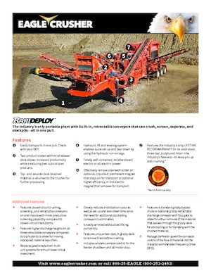 Инсталации (заводи) за рециклиране на чакъл Eagle Crusher Rapid-Deploy 