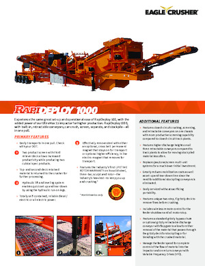 Инсталации (заводи) за рециклиране на чакъл Eagle Crusher RapiDeploy 1000