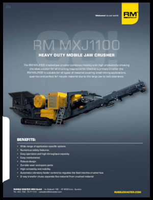 Инсталации (заводи) за рециклиране на чакъл Rubble Master RM MXJ1100
