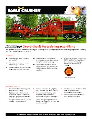 Инсталации (заводи) за рециклиране на чакъл Eagle Crusher Stealth 500 CC