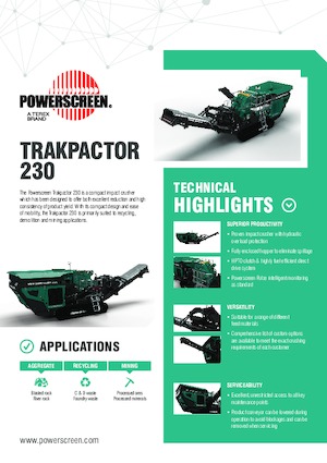 Инсталации (заводи) за рециклиране на чакъл Powerscreen Trakpactor 230