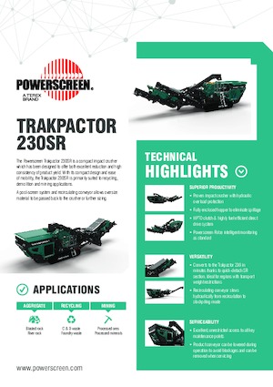 Инсталации (заводи) за рециклиране на чакъл Powerscreen Trakpactor 230SR