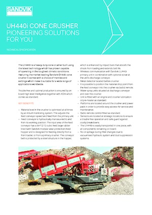 Инсталации (заводи) за рециклиране на чакъл Sandvik UH440i