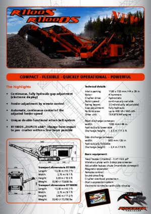 Инсталации (заводи) за рециклиране на чакъл Rockster R1100S 