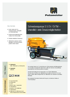 Винтови конвейерни помпи Putzmeister S 5 EVTM