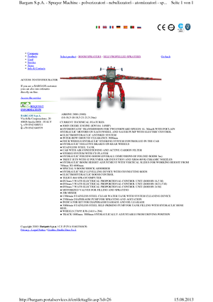 Самоходни полеви пръскачки Bargam Airone 2000