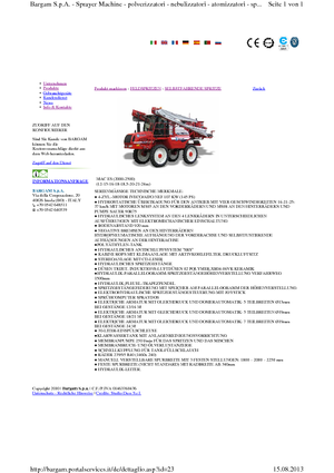 Самоходни полеви пръскачки Bargam Mac 2000 ES C