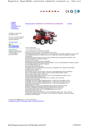 Самоходни полеви пръскачки Bargam Mac 2000 ES C