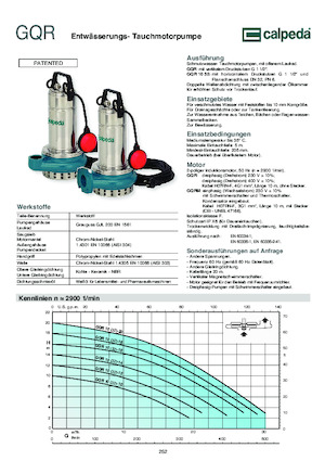 Водни помпи за мръсна вода Calpeda GQR 10-16