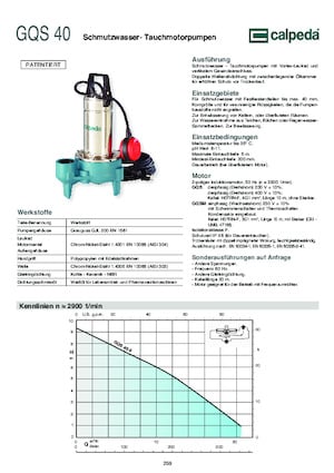 Водни помпи за мръсна вода Calpeda GQV 50-8