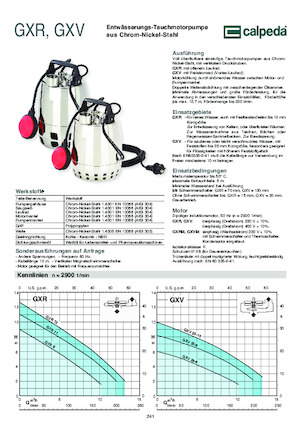 Водни помпи за мръсна вода Calpeda GXR 12-18
