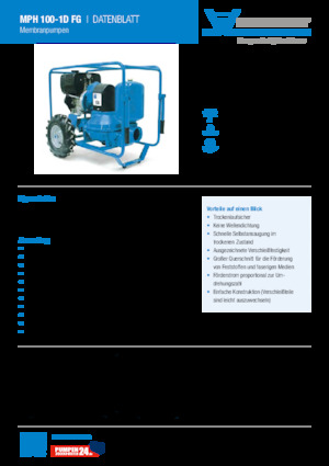 Водни помпи за мръсна вода Heide-Pumpen MPH 100-1D FG