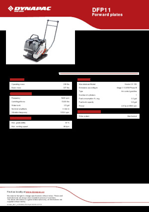 Виброплочи с преден ход Dynapac DFP11