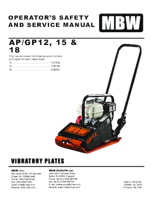 Виброплочи с преден ход M-B-W GP 18