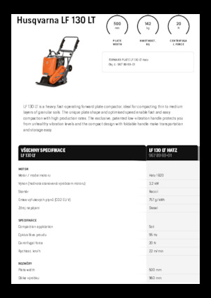 Виброплочи с преден ход Husqvarna LF 130 LT