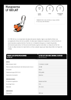 Виброплочи с преден ход Husqvarna LF 60 LAT