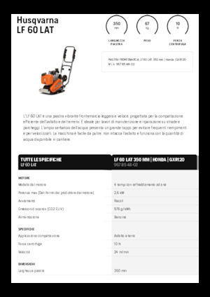 Виброплочи с преден ход Husqvarna LF 60 LAT