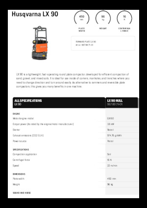 Виброплочи с преден ход Husqvarna LX 90