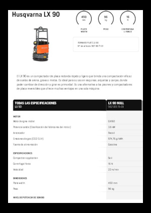 Виброплочи с преден ход Husqvarna LX 90