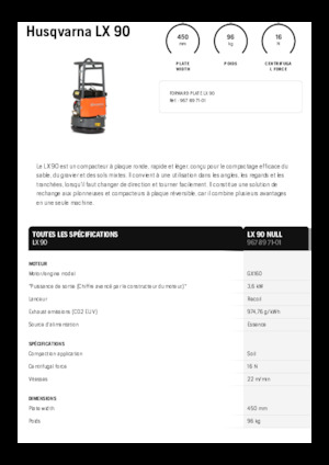 Виброплочи с преден ход Husqvarna LX 90