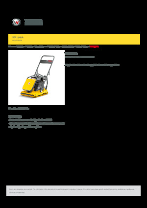Виброплочи с преден ход Wacker Neuson WP1540A
