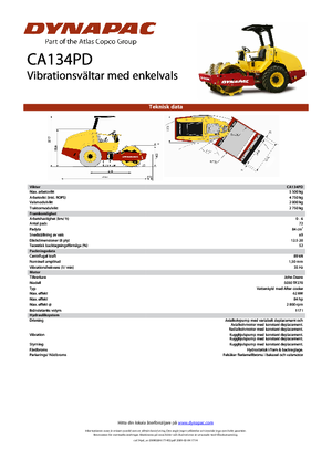 Еднобандажни валяци Dynapac CA 134 PD