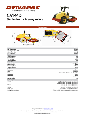 Еднобандажни валяци Dynapac CA 144 D