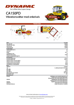 Еднобандажни валяци Dynapac CA 150 PD