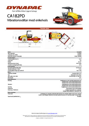 Еднобандажни валяци Dynapac CA 182 PD