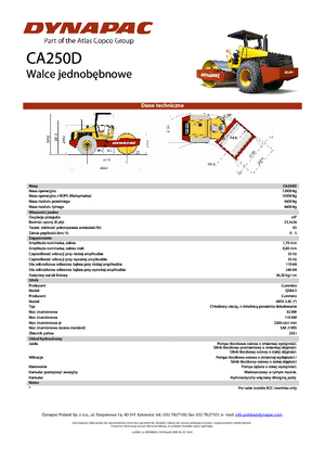 Еднобандажни валяци Dynapac CA 250 D