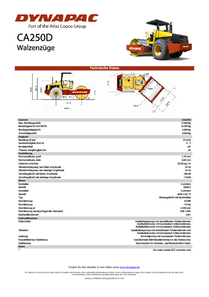 Еднобандажни валяци Dynapac CA 250 D