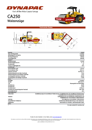 Еднобандажни валяци Dynapac CA 250