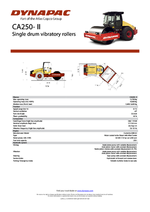 Еднобандажни валяци Dynapac CA 250-II