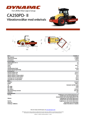 Еднобандажни валяци Dynapac CA 250 PD-II