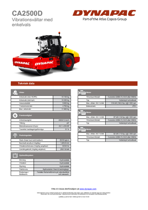 Еднобандажни валяци Dynapac CA 2500 D