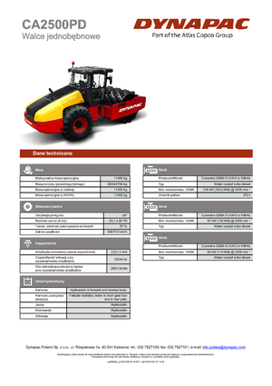 Еднобандажни валяци Dynapac CA 2500 PD