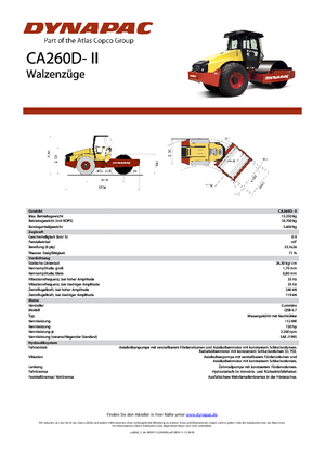 Еднобандажни валяци Dynapac CA 260 D-II